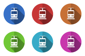 Poster - Flat design rail vector icons