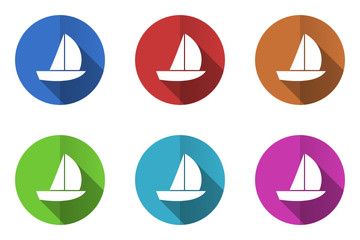Poster - Flat design yacht vector icons
