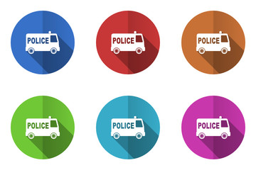 Poster - Flat design police vector icons