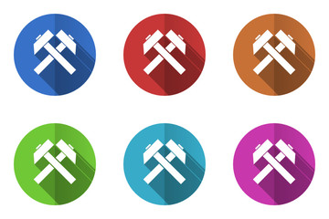 Poster - Flat design mining vector icons
