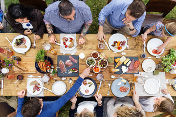 Wall Mural - Group Of People Dining Concept