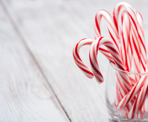 Glass  with christmas candy canes