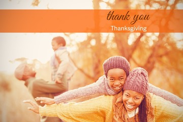 Canvas Print - Composite image of thanksgiving greeting text