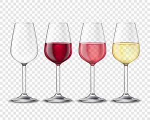 Poster - Wineglasses Alcohol Drinks Set Transparent Poster 