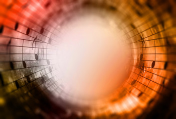 Poster - music notes in sun light and color background. Music concept. Copy space.