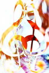 Poster - abstract music theme background with clef, modern design. Clef in sun light and blur effect.