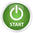 Start (power icon) soft green glossy round button