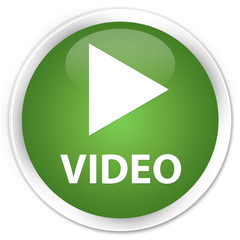 Video soft green glossy round button
