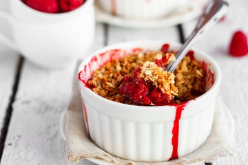 Wall Mural - dessert berry crumble with oatmeal