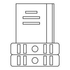 Poster - Three books icon. Outline illustration of three books vector icon for web