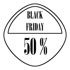 Wall Mural - Black Friday sticker 50 percent off icon. Outline illustration of Black Friday sticker 50 percent off vector icon for web