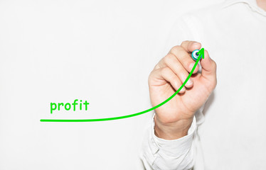 Poster - Businessman draw growing graph symbolize growing Profit