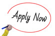 © flowgics - Woman hand writing apply now  with marker