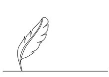 Continuous Line Drawing Of Quill