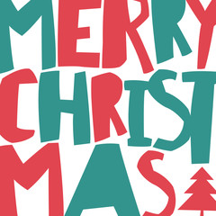 Aufkleber - Merry Christmas Greeting Background And Christmas Tree
