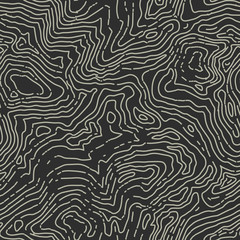 Seamless topographic contour map pattern. Vector seamless backgr