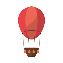 Hot Air Balloon Icon. Transportation Vehicle Travel And Trip Theme. Isolated And Colorful Design. Vector Illustration