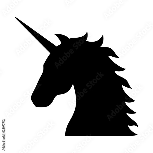 Fotografie, Obraz Unicorn - legendary mythical creature flat icon for apps and websites