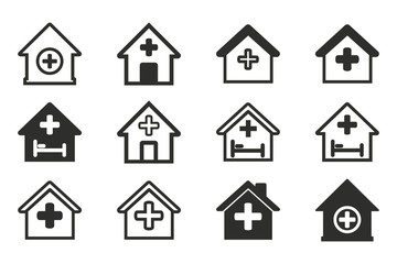 Poster - Hospital icon set.