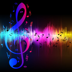 Aufkleber - Music equalizer waves background.