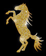 silhouette of a horse with gold glitter effect
