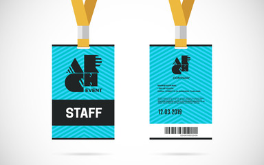 staff id card set vector design illustration