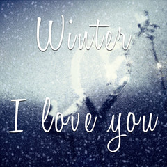 Wall Mural - Inspiring quote with winter I love you