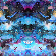 Wall Mural - watercolor psychedelic abstract art illustration.