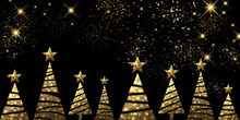 New Year Background With Christmas Trees.