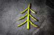 Food background. Christmas tree made from asparagus Healthy holiday concept