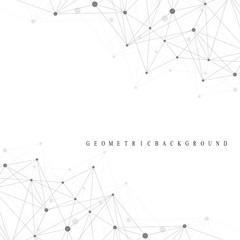 Aufkleber - Geometric abstract background with connected line and dots. Graphic background for your design. Vector illustration.
