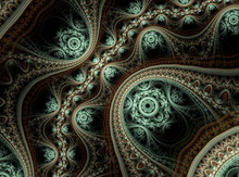 Abstract Fractal Background On The Black