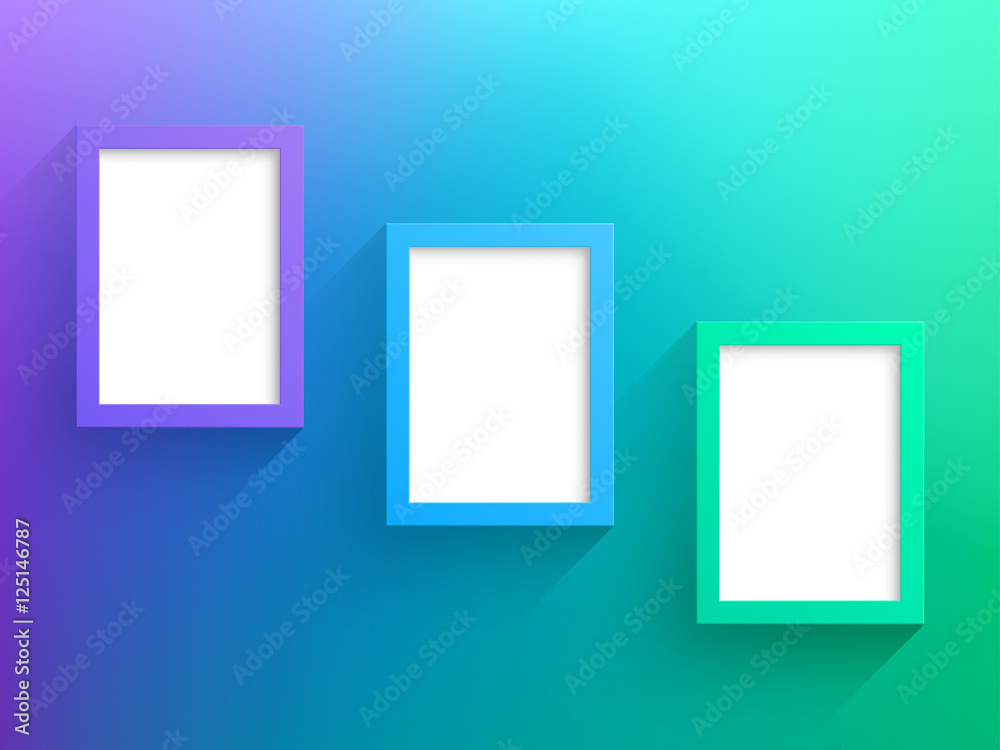 Frame Green Three Vector 3 Purple Green Frames Design With White Background Stock Vector ...