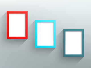 Poster - vector 3 colorful frames design with white background