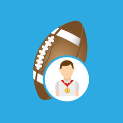 Poster - athlete medal football icon graphic vector illustration