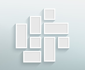 Poster - vector blank white frames on a wall design