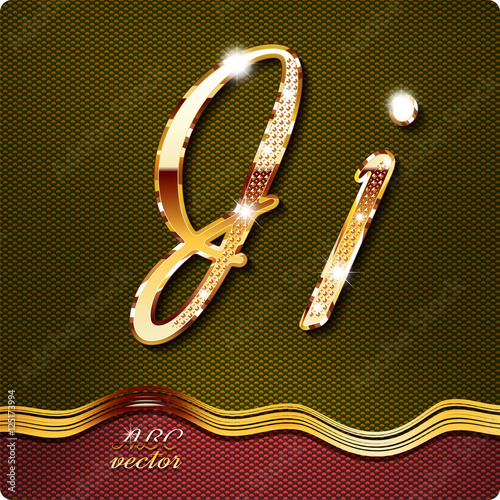 This Stylish Gold Cursive Letters There Are Inlaid With A Capital J And The Lowercase Letter J They Have Shadows And Highlights Stock Vector Adobe Stock