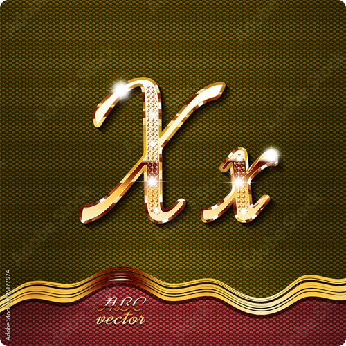 This Stylish Gold Cursive Letters There Are Inlaid With A Capital X 