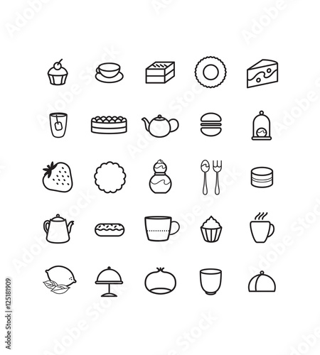 Logo Picto Icones Patisserie The Salon De The Gateau Dejeuner Gouter Acheter Ce Vecteur Libre De Droit Et Decouvrir Des Vecteurs Similaires Sur Adobe Stock Adobe Stock