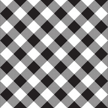Black White Checkerboard Check Diagonal Textile Seamless Pattern