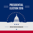USA presidential election day concept with White house and Capitol building light silhouette with text  place on it. Vector illustration