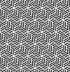 Wall Mural - Vector seamless pattern. Modern stylish texture. Monochrome geometric pattern with hexagonal tiles.