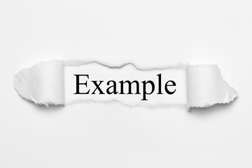 example on white torn paper