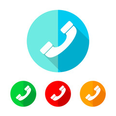 Wall Mural - set of colored phone icons. vector illustration.