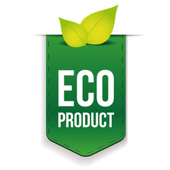 Sticker - Eco Product ribbon with leaf