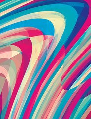 Poster - Artistic background with twirl stripes. Vector pattern. CMYK colors