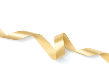 golden ribbon collection isolated on white