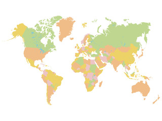 Fototapeta Colorful World Map