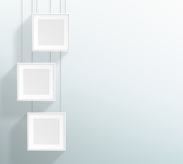Poster - vector 3 blank white realistic square hanging frames design