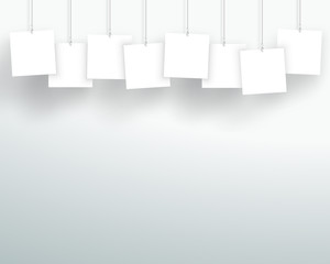 Poster - Vector 3d Blank White Square Frames Hanging Design
